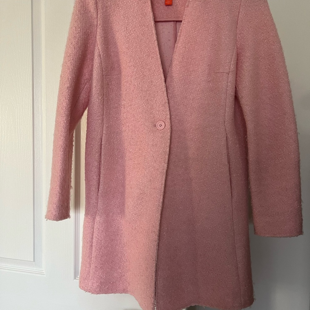 Joe Fresh Pink Blazer Wool Blend Notched Lapel